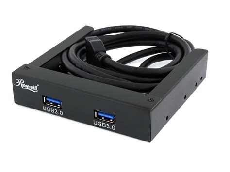 Rosewill Usb 3 0 Front Panel Hub 2 Ports With 20 Pin Connector 3 5 Bay Aluminum Frame Model