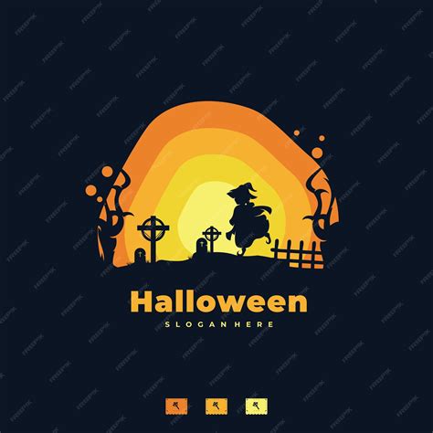 Ilustración De Vector De Diseño De Logotipo De Halloween Vector Premium