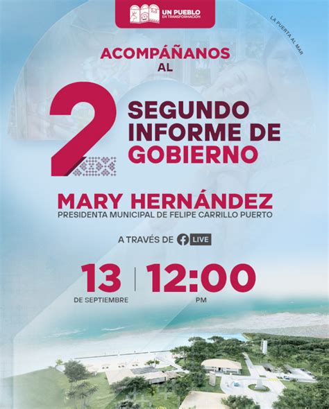 La Presidenta Municipal Mary Hernández te invita a seguir su Segundo