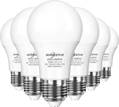 Shinestar Led Light Bulbs Watt Pack Bright White K E A