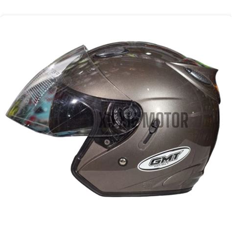 Jual HELM HALF FACE GMT DOUBLE VISOR ORIGINAL HELM ORI HELM SNI HELM