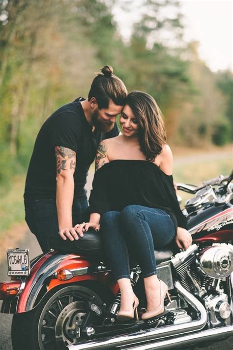 Motorcycle Engagement Session Love This Edgy Romantic Look Something