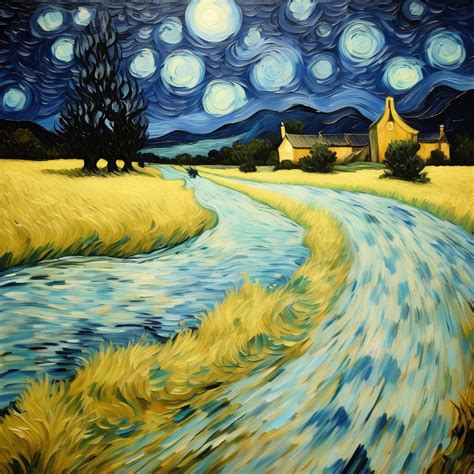 Créame una pintura de un paisaje de noche demasiado noche su by