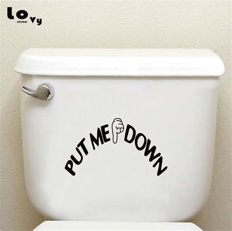 PUT ME DOWN Vinyl Sticker Bathroom Toilet Seat Sign Reminder Quote Word