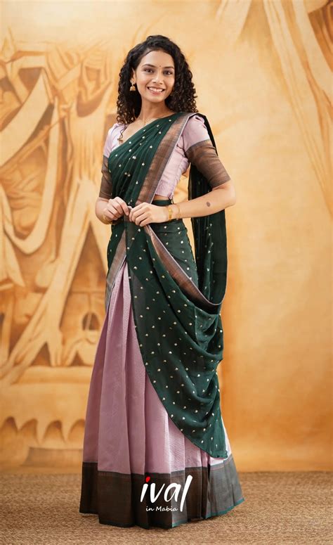 Silk Half Saree Langa Voni With Contrast Border Keep Me Stylish