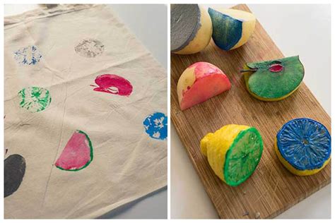 DIY Fabric Printing with Fruits or Things to do with the Kids | Veronica's Budget