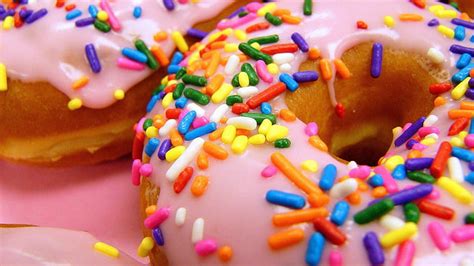 Hd Wallpaper Close Multicolor Food Donuts Sprinkles Wide Mobile