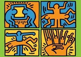 Keith Haring Wall Art Dancing Flowers Poster Street Art Prints