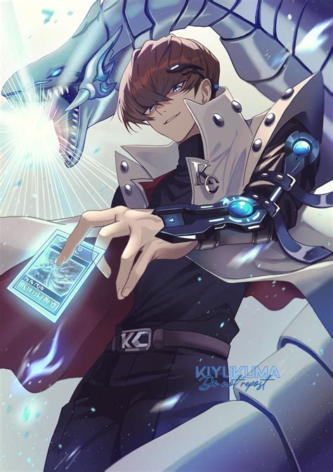 Kaiba Seto And Blue Eyes Alternative White Dragon Yu Gi Oh And 2 More Drawn By Kiyukumaa