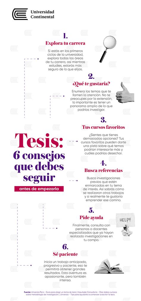 6 Consejos Que Debes Seguir Antes De Empezar Tu Tesis Infografía