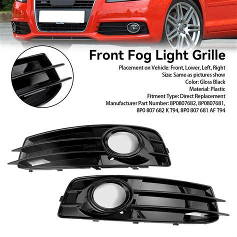 Front Lower Bumper Grille Fog Light Cover Fit Audi A P S Line