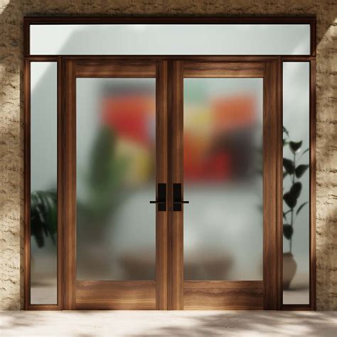 Modern Single Panel Glass Double Front Door | RealCraft - Wood Entry Doors, Sliding Barn Doors ...