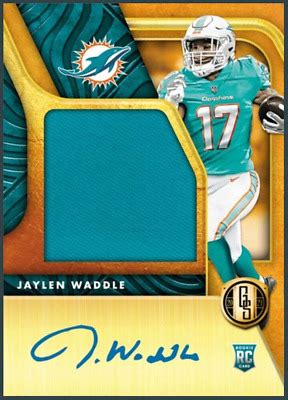 2021 Panini Gold Rookie Patch Autograph RARE JAYLEN WADDLE RC RPA