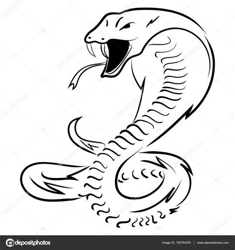 Drawings Of King Cobras Hand Draw King Cobra Vector Illustration