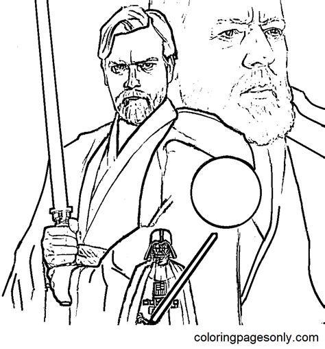 Obi Wan Kenobi in Star Wars Coloring Page - Free Printable Coloring Pages