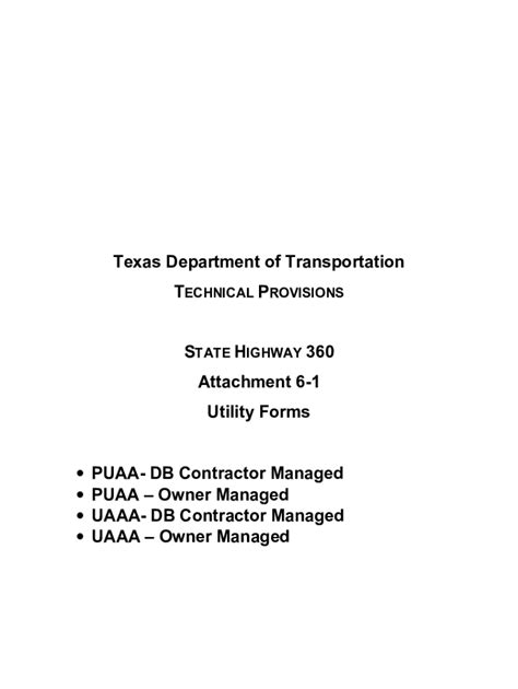 Fillable Online Ftp Dot State Tx SH 360 ProjectRequest For Proposal