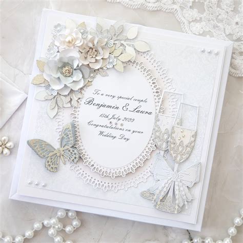 Luxury Handmade Personalised Wedding Card Handmade Wedding Cards