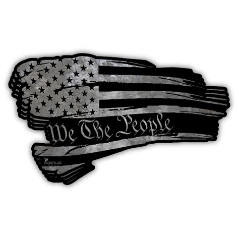 We The People Distressed Flag Decal - 2" x 3.5"