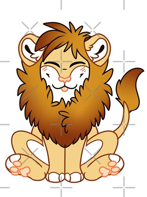 Cute Chibi Lion Male Stickers By 8bit Paws Redbubble