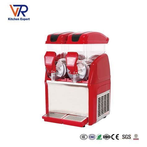 Red Beverage Server Commercial Double Tanks Juice Dispenser Cold Drink