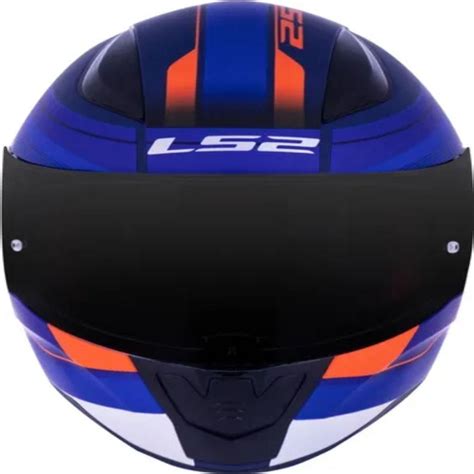 Capacete LS2 FF353 Rapid Slide Azul E Laranja Capacetes De Moto