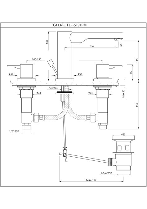 Florentine Prime Popup Waste 3 Hole Basin Mixer Jaquar UAE