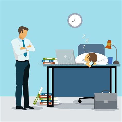 Businessman Overworked Sleeping Front Of Computer On Desk With Paper