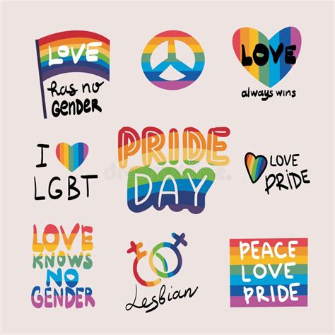 Lgbtq Pride Parade Set Vector Illustration Of A Gay Pride Parade Stock Vector Illustration Of