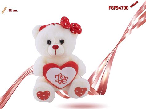 Orso Peluche Con Cuore E Fiocco