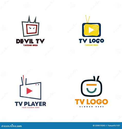 Tv Logo Set Design Template Vector Stock Vector Illustration Of Icon