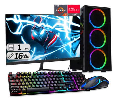 Torre Cpu Gamer Ryzen G Vega Ssd Tb Gb Led Pc Env O Gratis