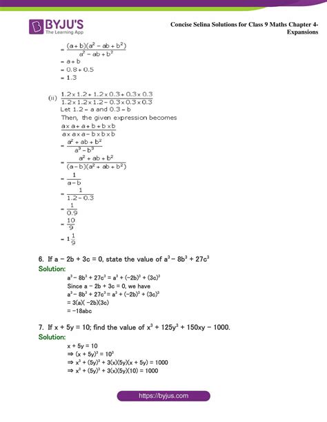 Selina Solutions Class 9 Concise Maths Chapter 4 Expansions Download