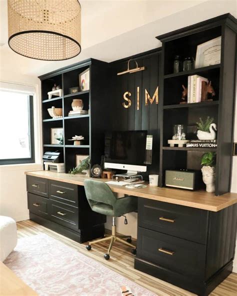 Black Office Built In Cabinets Soul Lane