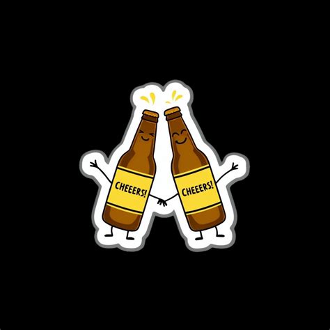 Cheers Beer Bottles Sticker Design Playground