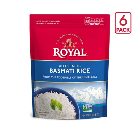 Royal White Basmati Rice 6 Pack Of 2 Lb Bags 12lbs Total Walmart