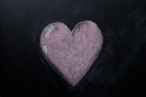 Premium Photo Hand Drawn Heart On Black Chalk Board Valentines Day