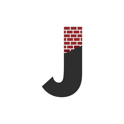 Premium Vector Letter J With Brick Wall Logo Vector Design Building