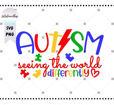 Autism Seeing The World Differently Svg Png Autism Awareness Etsy