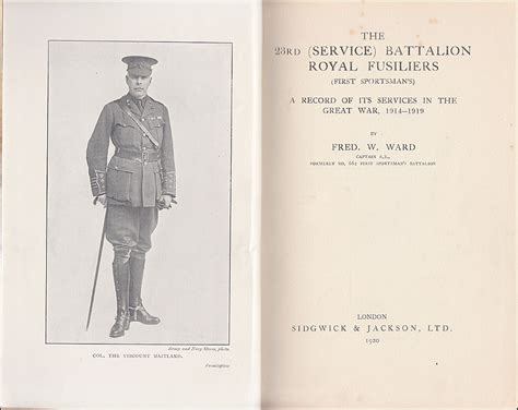 The Rd Service Battalion Royal Fusiliers First Sportsman S Great War