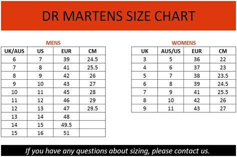 Dzseki Impulzus Pizza Dr Martens Size Guide In Cm Fuvola Memo V Laszt