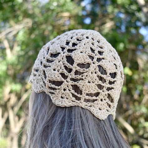 Blooming Lace Skull Cap Handmade Crochet Summer Beanie 100 Cotton