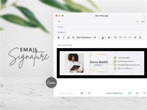 Anna Email Signature Template Editable Canva Template Rose Etsy Email Signature Templates