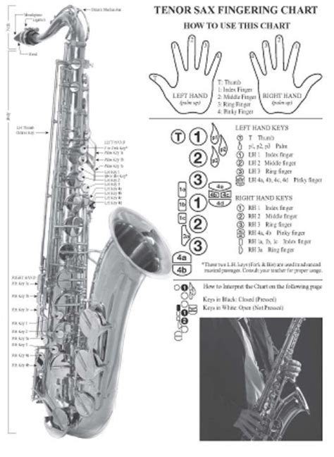 Saxophone finger chart for learning the saxophone with altissimo fingerings – Artofit