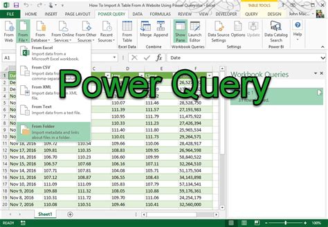 Excel Power Query Current Workbook