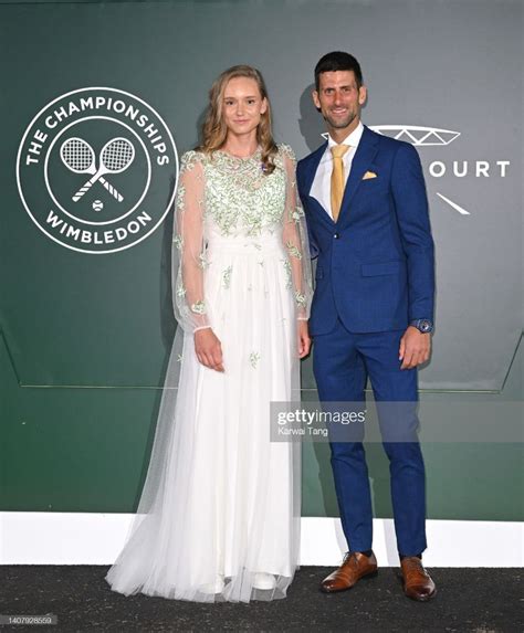 Elena Rybakina and Novak Djokovic attend the Wimbledon Champions ...