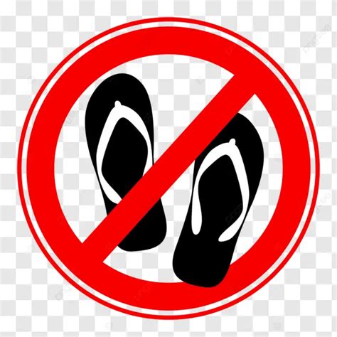 footwear  red prohibition sign  slippers