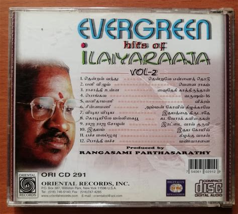 EVERGREEN HITS OF ILAIYARAAJA VOL 2 Ilaiyaraaja Oriental Audio Cd