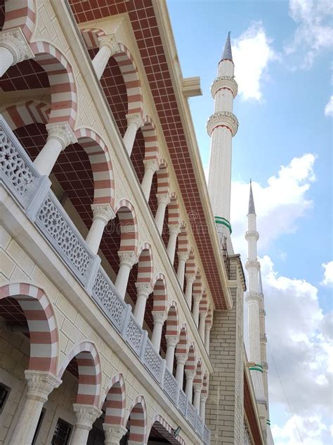 Minaret of an Ancient Muslim Mosque Stock Illustration - Illustration ...