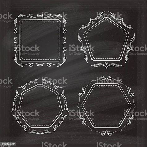 Vector Calligraphy Frames Set Stock Illustration Download Image Now Calligraphy Chalkboard