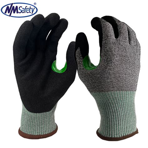 Nmsafety En388 ANSI A3 Sandy Nitrile Coated Anti Cutting Safety Work